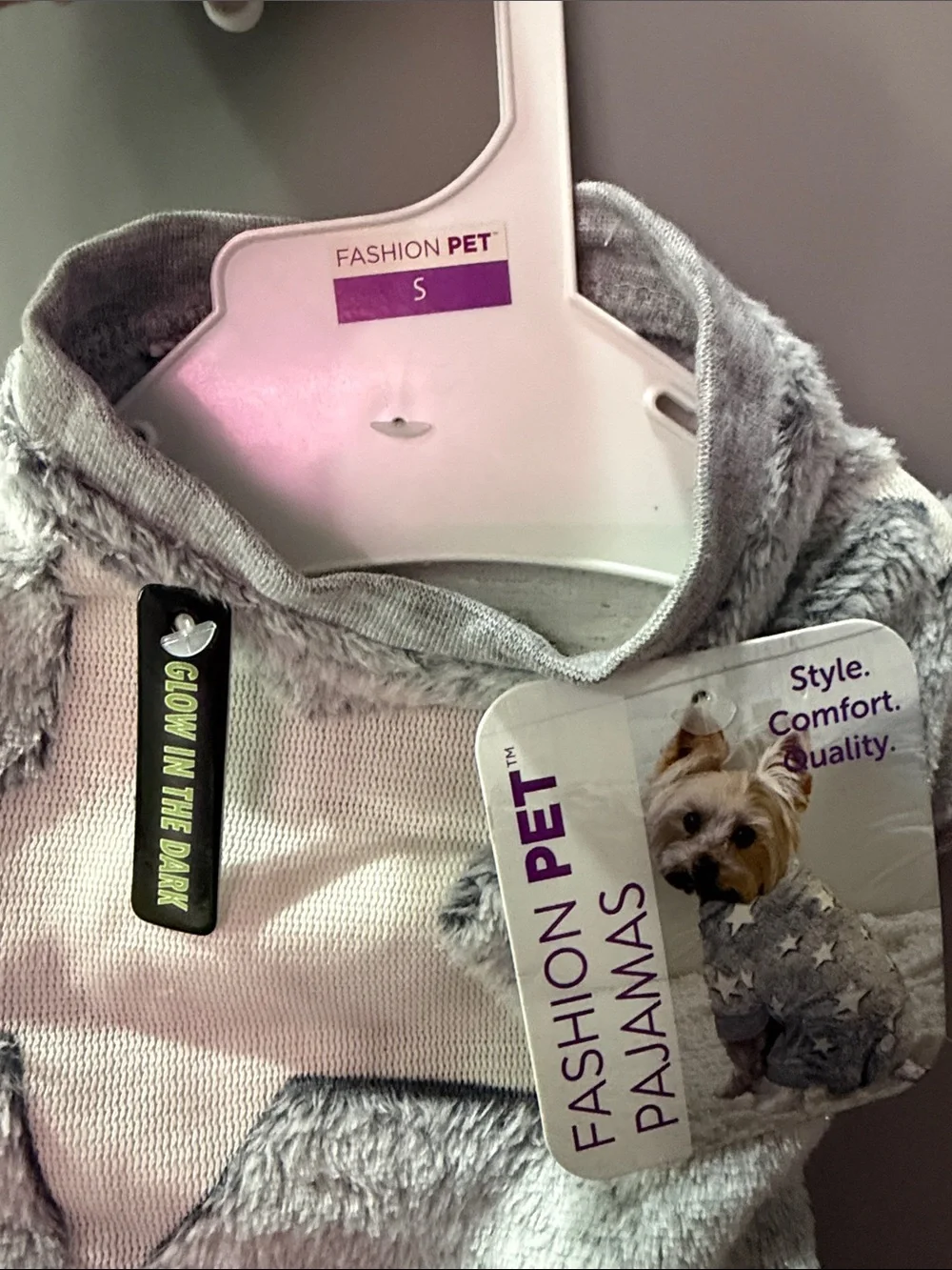 Gray Star Plush Pajamas for Dogs